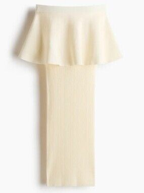 H&M Cream Layered Pencil Skirt